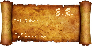 Erl Ruben névjegykártya